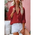 thumbnail image 1 of ZOELNIC Womens Button Down Shirts Long Sleeve Collared Work Office Casual Blouses Tops, M, 1 of 4