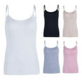 thumbnail image 1 of ZOELNIC Womens Girls Strap Built In Bra Padded Self Mold Bra Tank Top Camisole Cami, 1 of 6