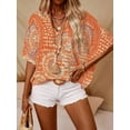 thumbnail image 1 of ZOELNIC Womens Printed Chiffon Blouses V Neck Batwing Short Sleeve Summer Flowy Tops Shirts, 2XL, 1 of 5