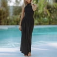 thumbnail image 1 of ZOELNIC Womens Sleeveless Maxi Long Dress Summer Crew Neck Ruched Pleated Flowy Dress, M, 1 of 4
