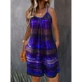 thumbnail image 1 of ZOELNIC Womens Summer Casual Print Sleeveless Rompers Loose Spaghetti Strap Shorts Jumpsuit with Pockets, XL, 1 of 5