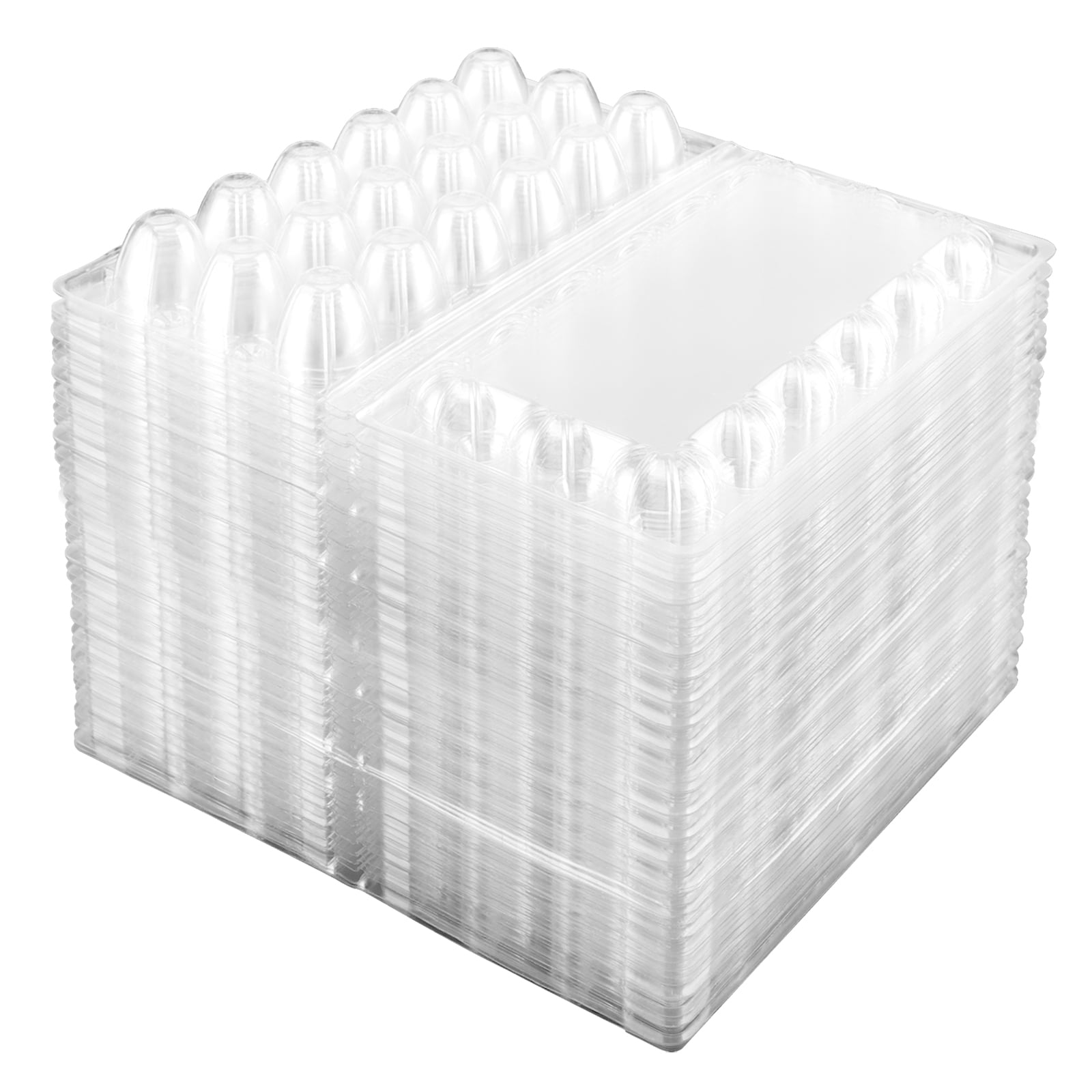 ZOENHOU 150 Pack 18 Grid Reusable Quail Egg Cartons, Clear Quail Egg