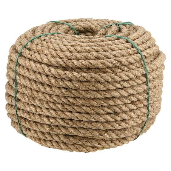 ZOENHOU 164 Feet 1/2 Inch Natural Burlap Jute Rope, Twisted Hemp Rope, Thick Manila Rope for DIY Crafting, Hanging