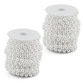 thumbnail image 1 of ZOENHOU 2 Roll 65ft x 10mm Faux Pearl Beads Garlands, Pearl Strands Spool Pearl String, Beaded Artificial Roll for Wedding, 1 of 7