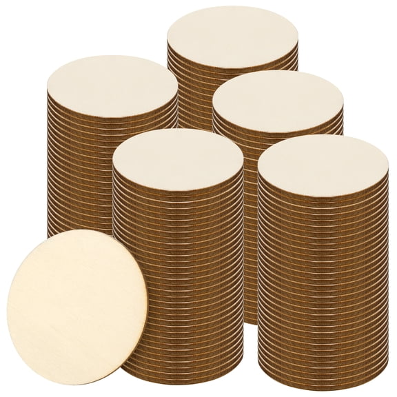 ZOENHOU 200 PCS 3 Inch Wood Circles, Circle Wood Pieces, Unfinished Round Wood Circle for Crafts, Painting, Decorations