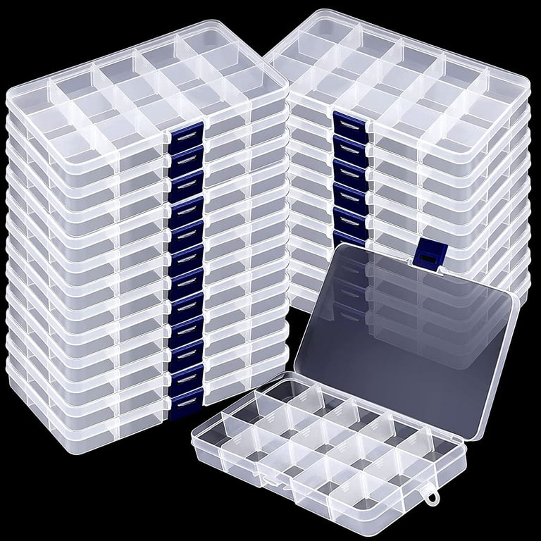 ZOENHOU 32 Pack 15 Grids Plastic Jewelry Organizer Box, Plastic