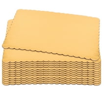 ZOENHOU 36 PCS 10 x 13 Inch Gold Corrugated Cardboard Cake Boards,Greaseproof Rectangle Cardboard Cake Boards, Scalloped Cake Boards Disposable Sheet Cake Boards