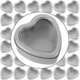 thumbnail image 1 of ZOENHOU 40 Pack  2oz Empty Heart Shaped Tins, Metal Heart Candy Tins, Silver Metal Tins with Clear Window Screw Top Metal Tin Cans, 1 of 6