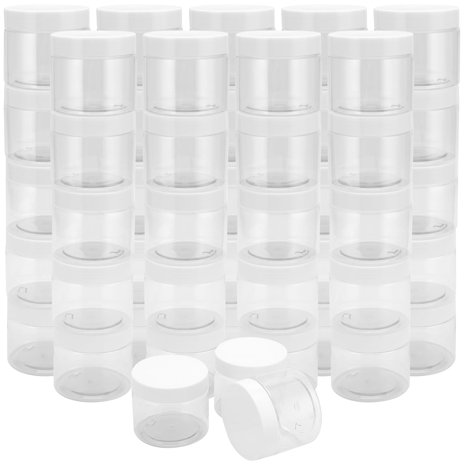 ZOENHOU 46 PCS 4oz Bulk Plastic Jars with Lids for Cosmetic, Travel ...