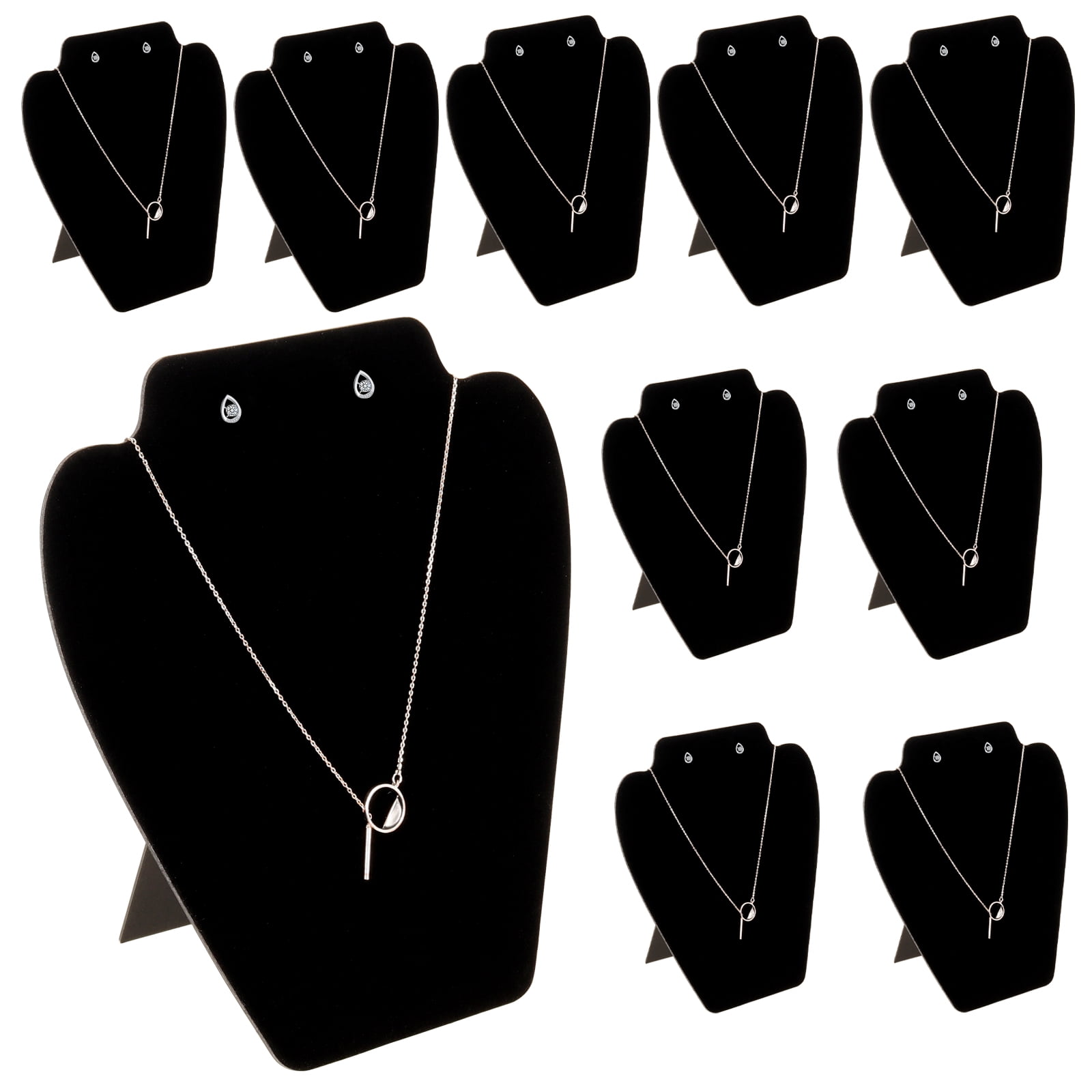 CertBuy 4 Pack Black Velvet Necklace Display Stands for Selling Jewelry  Necklace Display Stand with 17 Hooks Jewelry Storage Holder for Chain