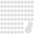 thumbnail image 1 of ZOENHOU 72 Pieces Plastic Storage Containers, Plastic Square Display Boxes with Lid, Clear Square Display Boxes for Beads, Buttons, Candies, 2.2 x 2.2 x 2.3 Inch, 1 of 6
