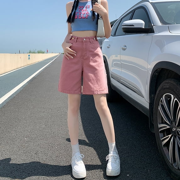 ZOENOVA Belted Shorts Jeans Women Baggy Y2K Fashion Straight Vintage Streetwear Denim 2024 Summer Loose Femme Denim Short Pants