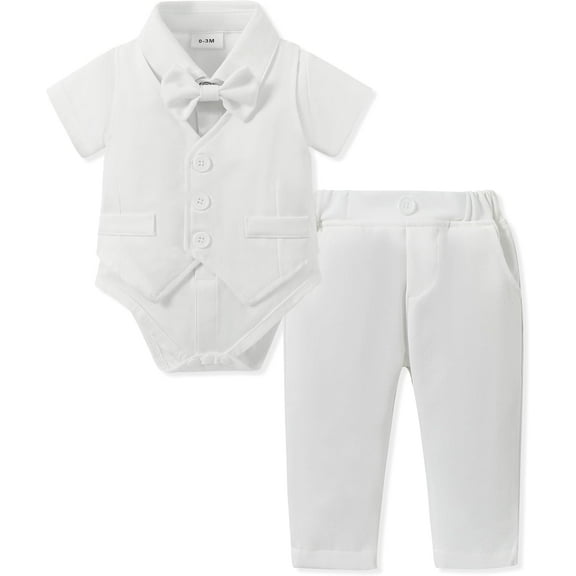 ZOEREA  Baby Boy Baptism Outfits Short Sleeve+Vest+Tie+Pant Baby Boy Suits Blessing Christening Easter Baby Outfit