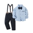 thumbnail image 1 of ZOEREA Toddler Baby Boy Clothes 1-5T Formal Suit Long Sleeves Shirt+Suspender Pants+Bowtie Toddler Boy Outfits, 1 of 14