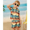 thumbnail image 1 of ZOEREA Toddler Baby Boy Clothes Hawaiian Outfit Shorts Sets Printed Button Down Shirt and Shorts Summer Beach Clothes 1-5T, 1 of 9