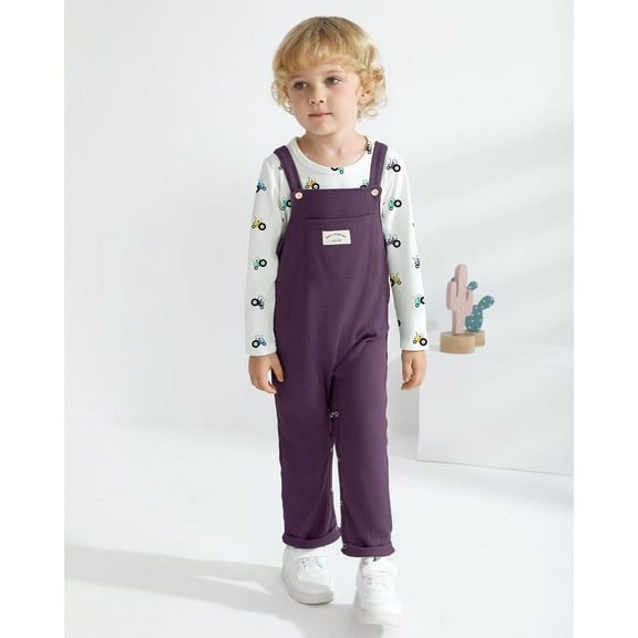 ZOEREA Toddler Baby Boys Clothes Outfit Long Sleeve T-Shirt and Romper Set Cute Jumpsuit Overalls Solid Color 6M-4T