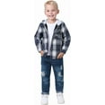 thumbnail image 1 of ZOEREA Toddler Baby Boys Clothes Outfits Kids Hoodie Flannel Shirts Set Plaid Hooded Tops +Jeans Pants Fall Winter 2-6T, 1 of 6