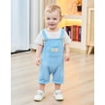 thumbnail image 1 of ZOEREA Toddler Baby Boys Clothes Summer Outfit Stripe T-Shirt and Shortall Romper Set Cute Jumpsuit Solid Color 6M-4T, 1 of 8