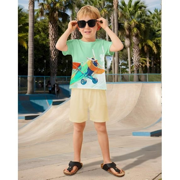 ZOEREA Toddler Boy Clothes Kids Summer Short Sleeve T-Shirt and Shorts Outfit 2 Piece Sweatsuit Clothing Set 2-7T