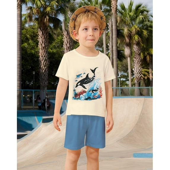 ZOEREA Toddler Boy Clothes Kids Summer Short Sleeve T-Shirt and Shorts Outfit 2 Piece Sweatsuit Clothing Set 2-7T