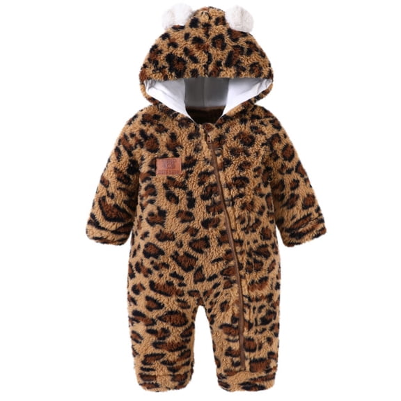 ZOEREA Unisex Fleece Baby Romper Plush Hooded Newborn Clothing Infant One Piece Outerwear 0-18 Months