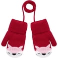thumbnail image 1 of ZOEZOE 1 Pair Toddler Kids Short Knitted Gloves Winter Thick Fleece Lining Mittens for 1-3 Yrs, 1 of 5