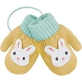 thumbnail image 1 of ZOEZOE 1 Pair Toddler Kids Short Knitted Gloves Winter Thick Fleece Lining Mittens for 1-3 Yrs, 1 of 6