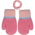 thumbnail image 1 of ZOEZOE 1 Pair Toddler Kids Short Knitted Gloves Winter Thick Fleece Lining Mittens for 1-3 Yrs, 1 of 8
