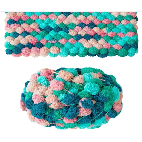 ZOEZOE 1 Rolls 150g Pomp-A-Doodle Yarn,100% Polyester Jelly Bean POM-POM Ball Yarn for Crochet Knitting Handcraft Mat Pet Nest