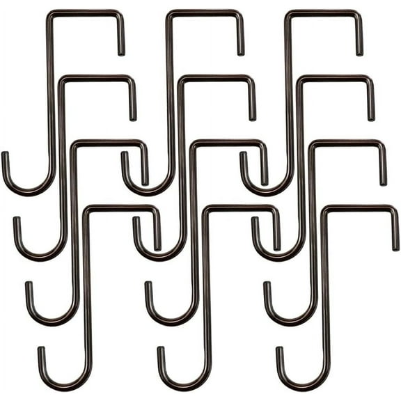 ZOEZOE 12 Pack Vinyl Fence Hooks, 2 x 6 inch Patio Hangers Powder Coated Steel Pergola Hooks for Hanging Plants,Bird Feeders,Bird House,Outdoor String Lights,Pool Towels Equipment Tools