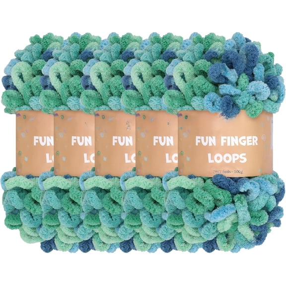 ZOEZOE 5 Skeins 500g Finger Knitting Yarn 100% Polyester Off The Hook Soft Baby Blanket Fun Finger Loop It Yarn Total