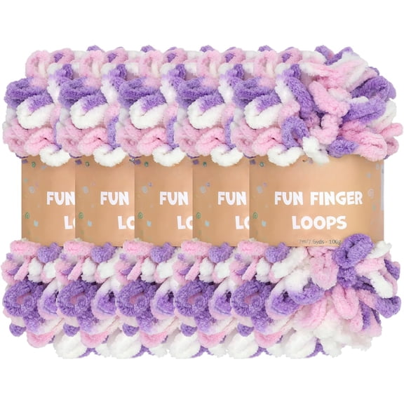 ZOEZOE 5 Skeins 500g Finger Knitting Yarn 100% Polyester Off The Hook Soft Baby Blanket Fun Finger Loop It Yarn Total