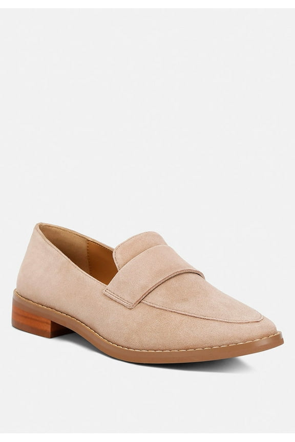 ZOFIA Nude Suede Penny Loafers