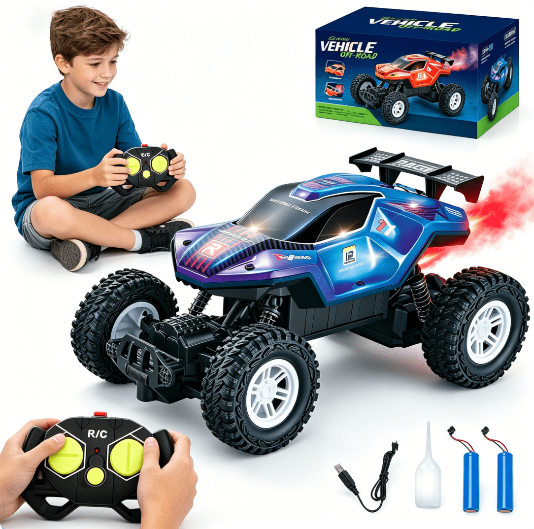 ZOGYMOZ Monster Truck Rc Cars, 2.4 GHz All-Terrain Remote Control Car, 20KM/H Off-Road Vehicle with 2 Battery