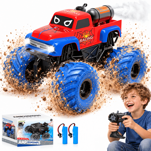 ZOGYMOZ 1:16 Spider Rc Car, Amphibious Remote Control Car, 4WD Off-Road Monster Truck Toy for Kids Christmas Gifts