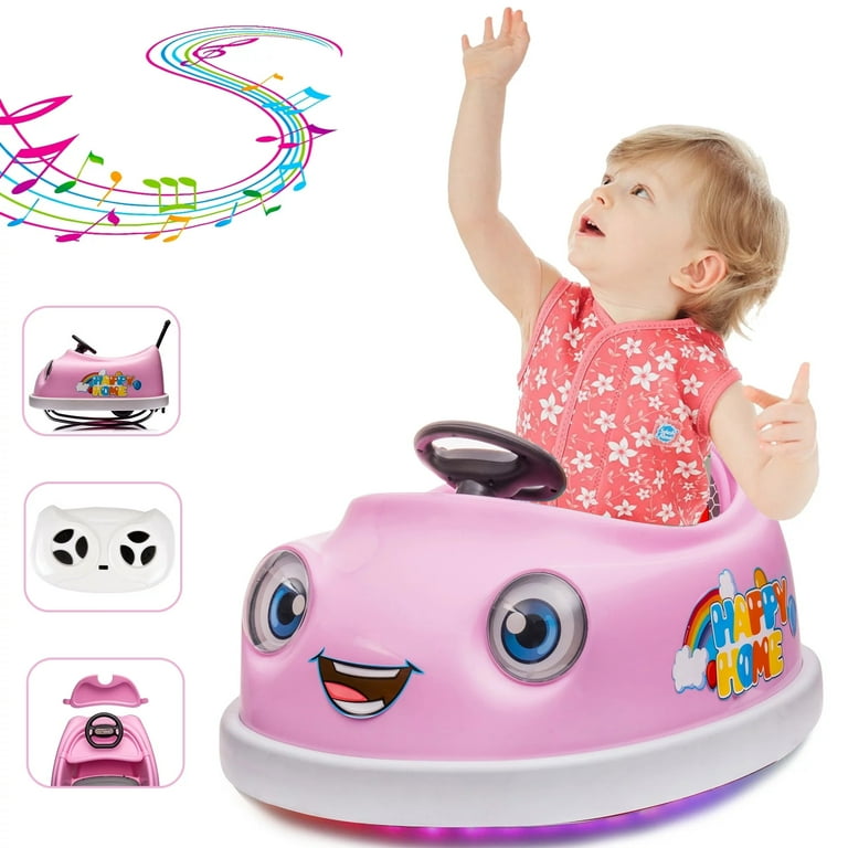 ZOGYMOZ Bumper Car for Toddler 12V Electric Ride on Push Car for 1 4 Years Rocking Horse Toy Bumping Cars with Dinner Plate Walmart