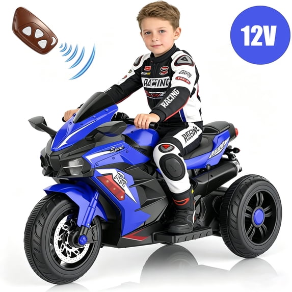 Zogymoz 12V Electric Motorcycle for Kids, Powered Ride on Motorcycle with LED Lights, Bluetooth Music