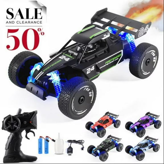 ZOGYMOZ RC Cars with 2 Batteries, 1:16 Remote Control Cars with Spray, 2.4 Ghz off Road RC Truck for Kid, Black