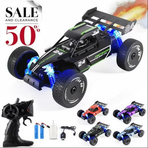 ZOGYMOZ RC Cars with 2 Batteries, 1:16 Remote Control Cars with Spray, 2.4 Ghz off Road RC Truck for Kid, Black