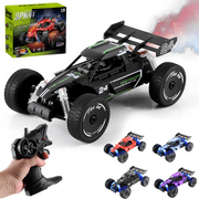 ZOGYMOZ 20Mph RC Cars Toys for Kids, 1:18 Remote Control Cars with Spray, 2.4 Ghz Off Road Monster RC Truck for Kid Gifts, Black