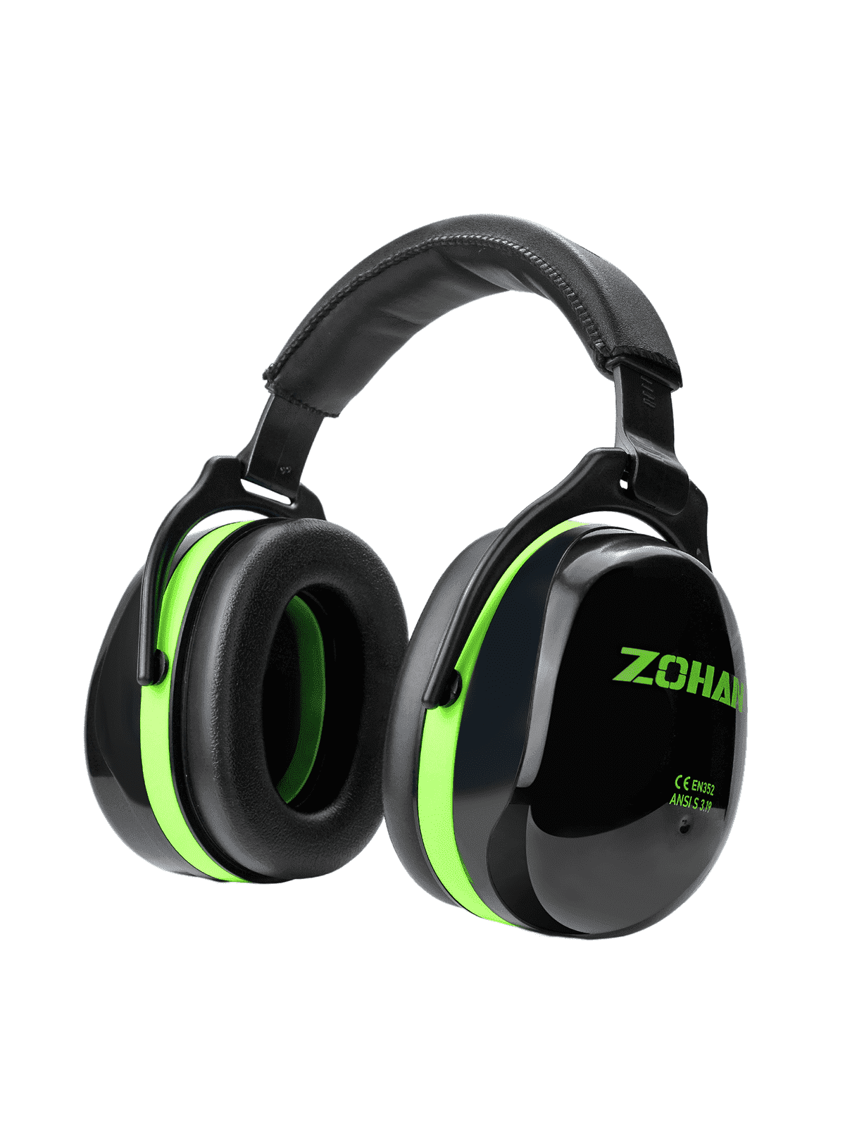 ZOHAN 012 Noise Cancelling Headphones for Adults,34dB SNR Noise Reduction Ear Muffs,Autism Sensory Ear Protection Earmuffs for Construction,Lawn Mowing,Shooting,Jam -Green