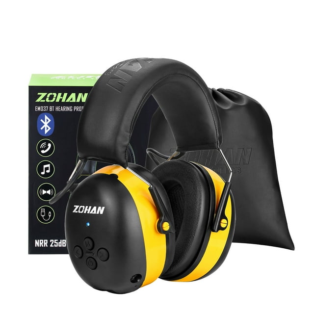 ZOHAN EM037 Bluetooth Noise Cancelling Earmuffs, NRR 25dB Safety
