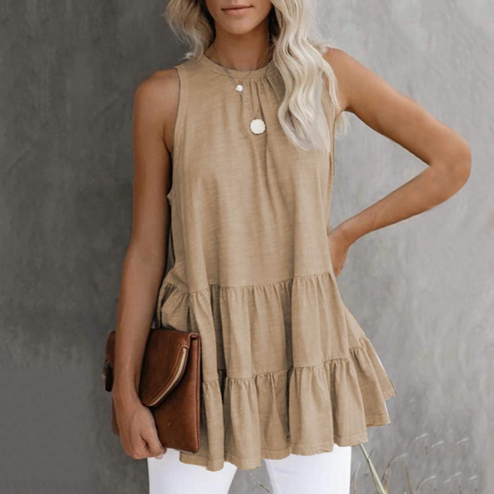 Shiyifa Women's Peplum Babydoll Top – Flowy, Ruffled & Perfect For Summer - View #8