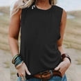 thumbnail image 1 of ZOHIUM Women's Summer Sleeveless Tank Top Loose Fit Casual Crew Neck T Shirts Basic Tee Tops (Black,Xl), 1 of 4