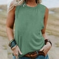 thumbnail image 1 of ZOHIUM Women's Summer Sleeveless Tank Top Loose Fit Casual Crew Neck T Shirts Basic Tee Tops (Mint Green,Xl), 1 of 5