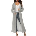thumbnail image 1 of ZOHIUM Women's Sweater Coat Cardigan Thin Long Large Split Pocket Women's Coat (Gray,M), 1 of 5