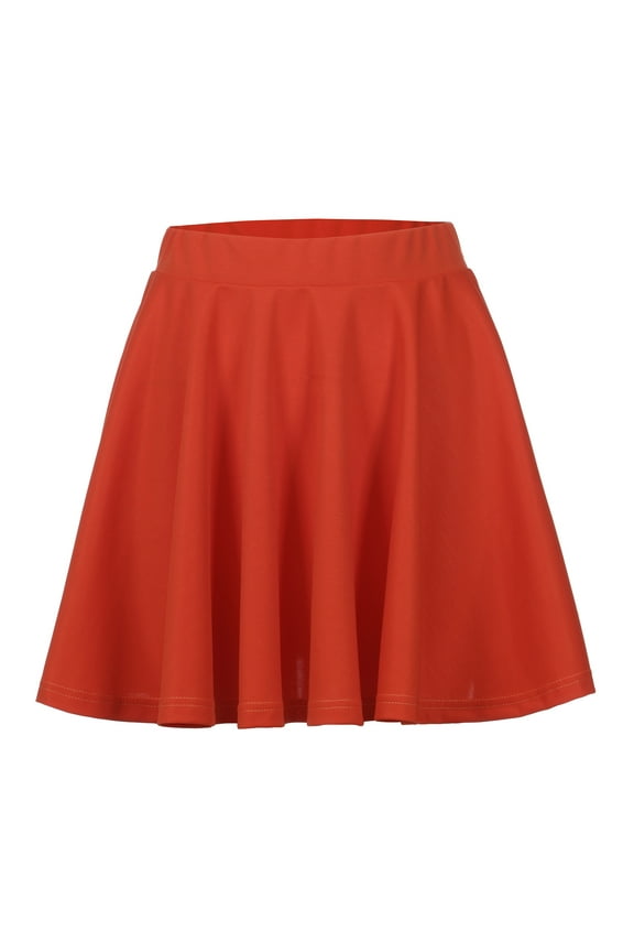 Womens Skirts Summer Women Skirts Women's Solid Color Basic Versatile Stretchy Flared Casual Pleats Mini Skirt Casual Skirts for Women Flowy Skirt (Red,Xxl)