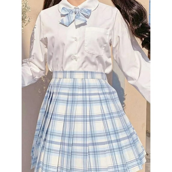 ZOKI Plaid Women Pleated Skirt Bow Knot Summer High Waist Preppy Girls Dance Mini Skirt Cute A Line Harajuku Sexy Japan Faldas