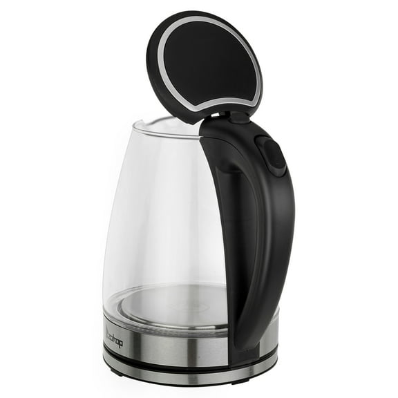 ZOKOP 1.8L Electric Glass Kettle for Tea, Coffee, Soup, and More, Black