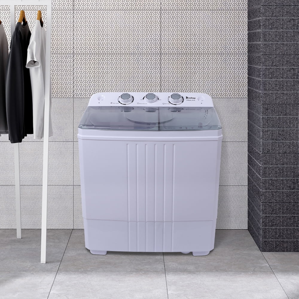 ZOKOP 16.5lbs Portable Compact Twin Tub Laundry Washing Machine Semi